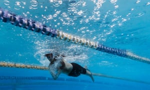 A swimmer at Annette Kellerman Aquatic Center in Marrickville on October 11, 2021 in Sydney.