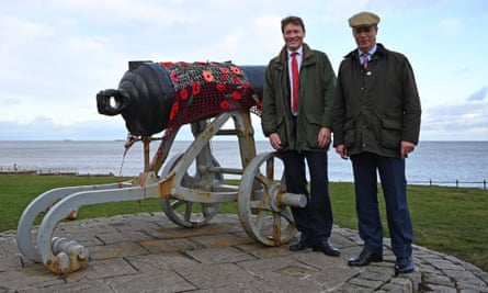 Nigel Farage and the Brexit party chairman, Richard Tice, pose for a picture in Hartlepool