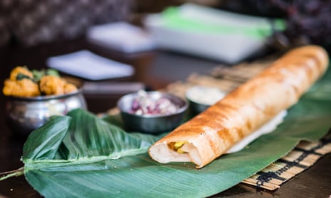 Freshly made Dosa served at a restaurant in Melbourne