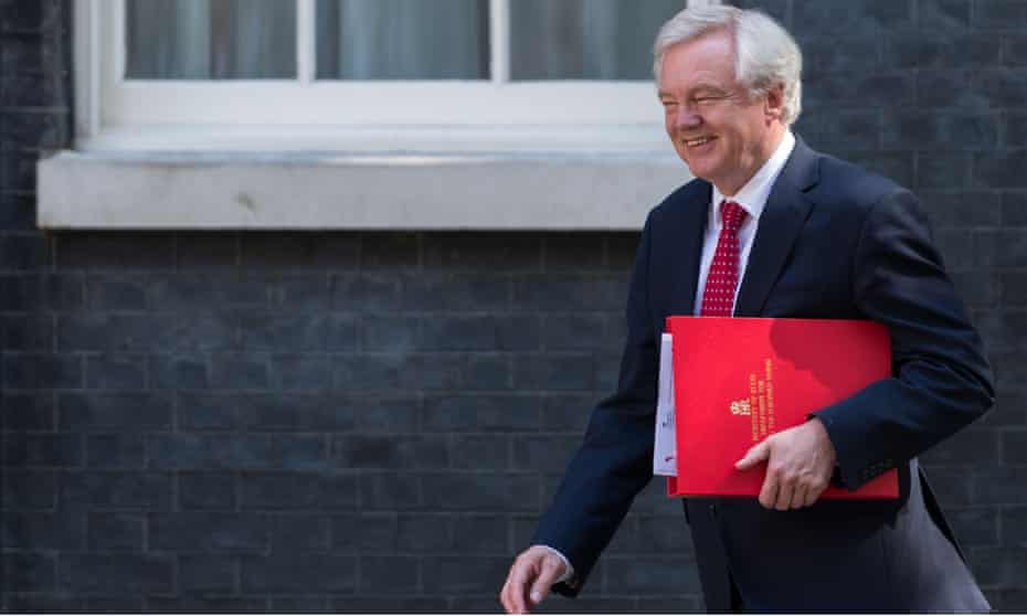 Brexit secretary David Davis heads to a cabinet meeting at 10 Downing Street.