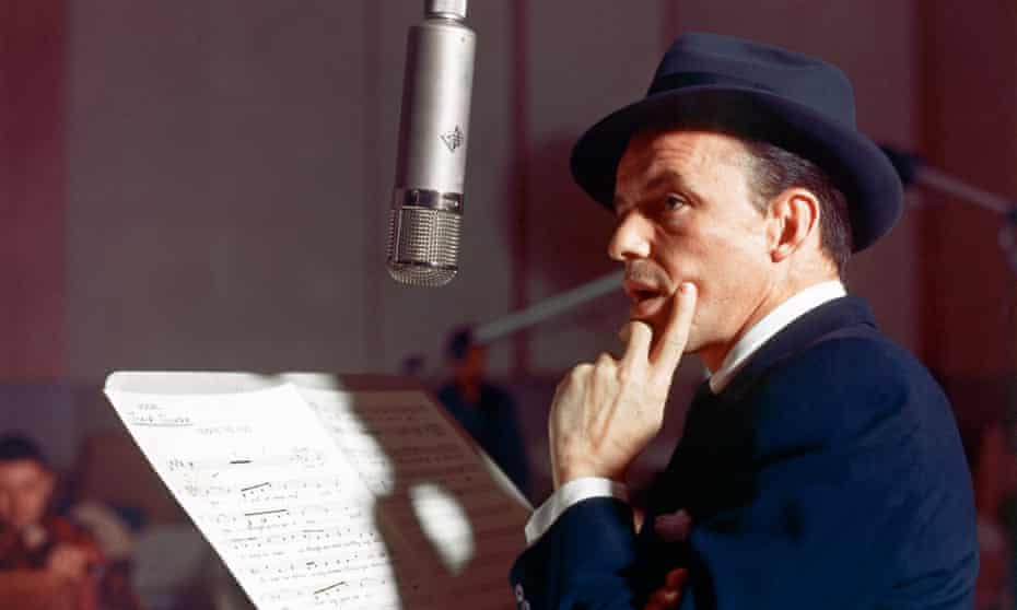 Frank Sinatra … recording in the Capitol studios in 1956. 