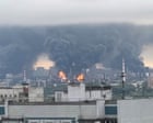 Russian oil refinery on fire after barrage of Ukrainian drones strike Moscow Scale of long range-attack catches Muscovites by surprise, prompting panicked messages on social mediaEurope live – latest updatesUkrainian drones have hit several locations across Moscow, including setting an oil refinery on fire, sending out flames and towering plumes of smoke over the city and forcing the capitals airports to suspend flights.The scale of the long-range attack, apparently designed to shut down operations at the key oil refinery in the Kapotno area, caught most Muscovites by surprise in a city that does not typically warn residents with air raid alarms, and prompted panicked messages on social media. Continue reading...