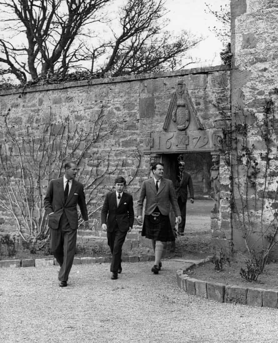 Prince Charles arrives for his first term at Gordonstoun school in Moray in 1962, accompanied by Prince Philip and school governor Captain Iain Tennant.