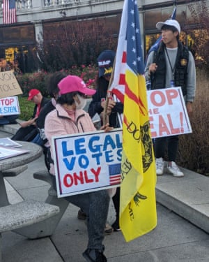 Trump supporters demonstrate in Harrisburg, Pennsylvania.