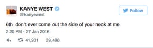 Kanye West tweets.
