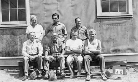 Prisoners at internment camp in Kananaskis, Alberta, 1941.