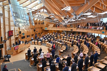 The Scottish parliament observes a two-minute silence