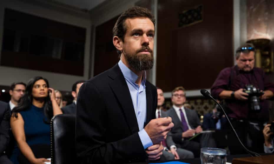 Twitter chief executive Jack Dorsey – complete with popped collar – on Capitol Hill.
