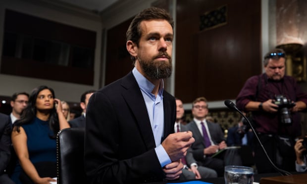 Twitter chief executive Jack Dorsey – complete with popped collar – on Capitol Hill.