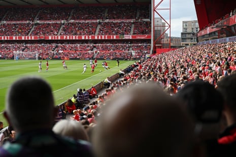 A general view from the stands at the City Ground as Nottingham Forest host Bournemouth