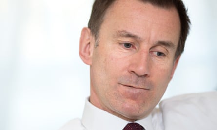Secretary of state for health, Jeremy Hunt