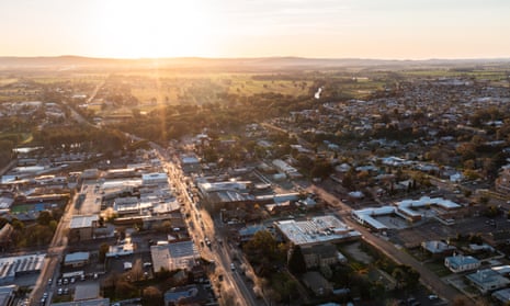 An aerial view of the NSW town of Cowra, west of Sydney