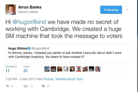 Arron Banks tweet