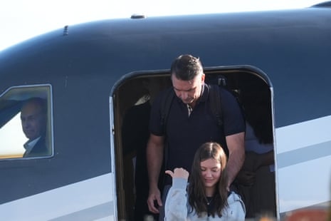 Flavio Bolsonaro disemarking a plane