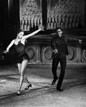 Arthur Mitchell and Suzanne Farrell performing in a New York City Ballet production of Slaughter on Tenth Avenue, 1968.