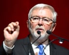 Politics live: Kevin Rudd urges more multilateral diplomacy; UK hopeful Australia will join West Bank trade ban