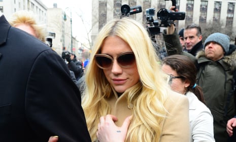 The wrong track: Kesha leaves the New York State Supreme Court on 19 February 2016. Sony has refused to voluntarily release the pop star from her contract which requires her to make three more albums with producer Dr Luke.