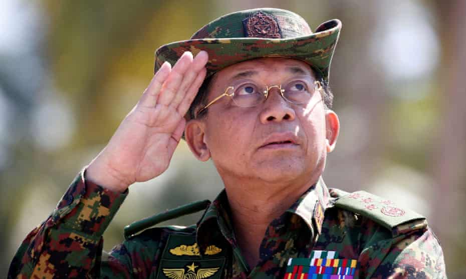 Min Aung Hlaing led a military coup in February that overthrew Myanmar’s elected leaders