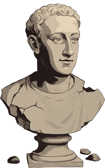 a crumbling bust of a man #817465