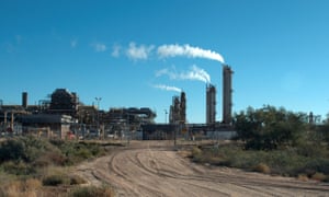 The Santos-operated Moomba gas plant is seen outside Moomba, South Australia