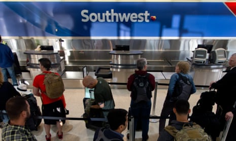 Check-in after massive delays at South-West<br>04 Nov 2015, San Diego, California, USA --- Due to a standoff with a man firing a rifle in Bankers Hill all incoming flights to the airport got canceled, since the incident took place close to the flight path, in November 2015. --- Image by © Frank Duenzl/dpa/Corbis