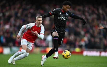 Matheus França on the ball in a late cameo from the bench against Arsenal