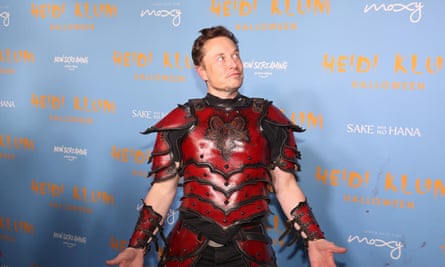 Elon Musk in a superhero outfit