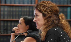 Gladys Berejiklian’s former chief of staff Sarah Cruickshank (right) and present senior policy officer Sarah Lau (left) during the inquiry.