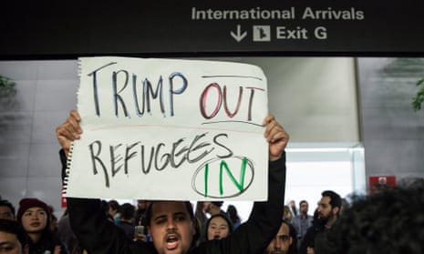 A protest against Trump’s travel ban at San Francisco i international airport. 
