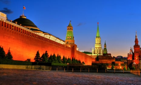 Glow fix … Kremlin and Red Square at dusk.