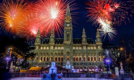 Fireworks over City Hall, New Year’s Eve, Vienna
