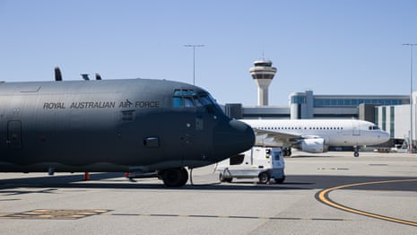 A Royal Australian Air Force C-130J Hercules at Perth airport