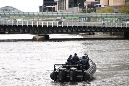 Police patrol the area near the upcoming Land Forces International Land Defence Expo.