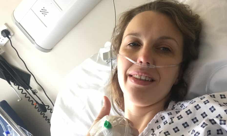 Kelly Moran pictured while in hospital