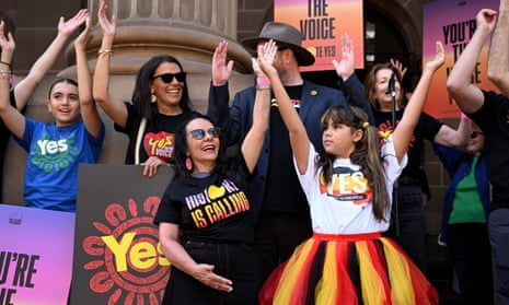 Linda Burney at a yes rally in Melbourne