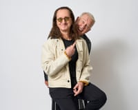 Geddy Lee (front) and Alex Lifeson of Rush