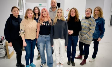 Artists working on The Peasants, from left: Anna Dobrodiy, Tetiana Ocheredko, Ilona Ryzhenko, Dorota Kobiela (director), L.U.C (film’s composer), Anzhela Horodnyk, Kateryna Ocheredko, Mariia Kovtunovych, Natalia Sluka.