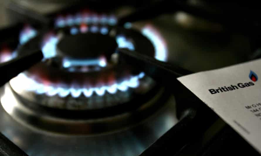 A gas hob with a bill from British Gas.