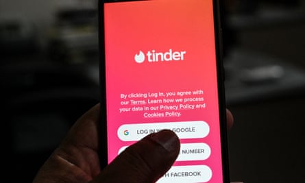 Tinder app on a mobile phone