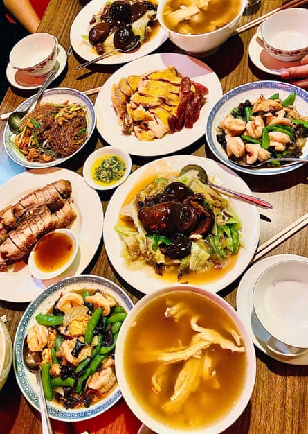 Many dishes on a table for lunar new year