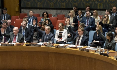 Members of the United Nations Security Council vote on a resolution demanding a 30-day humanitarian cease-fire across Syria.