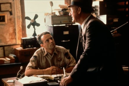 Dourif as a racist police officer in Mississipi Burning, with Gene Hackman, 1988.
