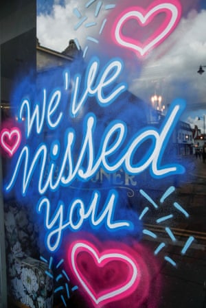 'We've missed you' sign