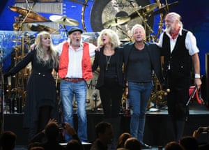 Fleetwood Mac band members, from left, Stevie Nicks, John McVie, Christine McVie, Lindsey Buckingham and Mick Fleetwood appear at the 2018 MusiCares Person of the Year tribute honoring Fleetwood Mac in New York