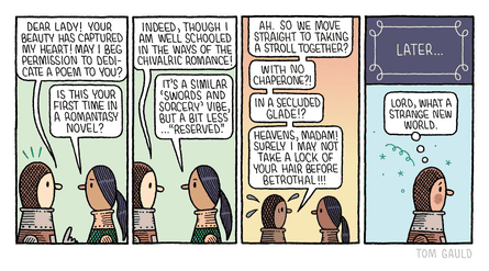 Tom Gauld on the modern romantasy novel â cartoon