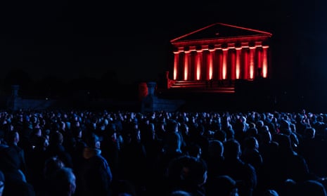 Tens of thousands gathered at the Shrine of Remembrance for a dawn service in Victoria.