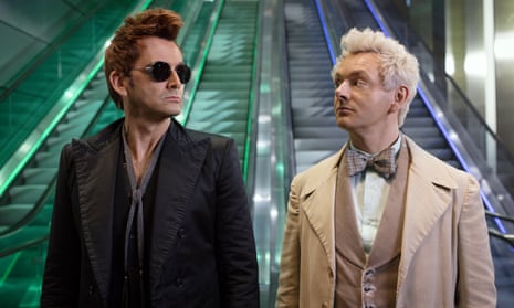 David Tennant and Michael Sheen in Good Omens.