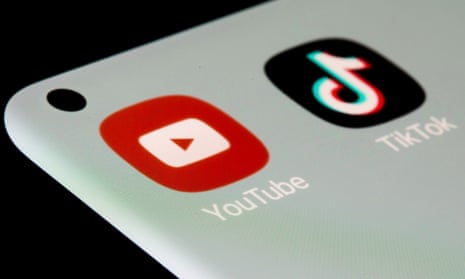 YouTube and TikTok apps on a smartphone
