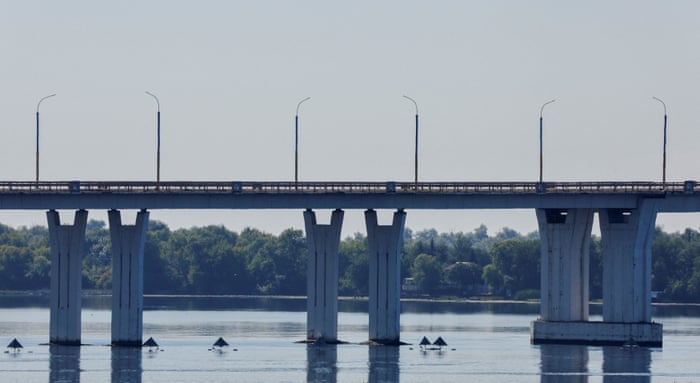 The Antonivskiy bridge in Kherson, which was closed for civilians after it reportedly came under fire