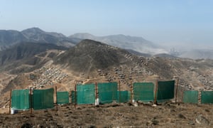 Nets set up by a group of community leaders called ‘Peruvians Without Water’ are used to trap water from the moisture in fog.